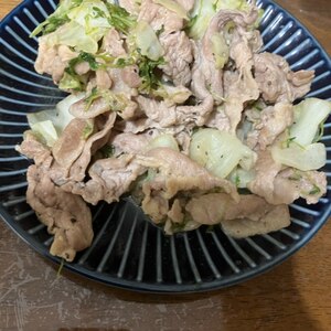 キャベツと豚肉の粒マスタードの和風ドレッシング焼き